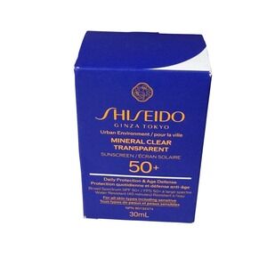 Shiseido Urban Environment Mineral Clear Transparent Sunscreen SPF 50+ 30mL NEW